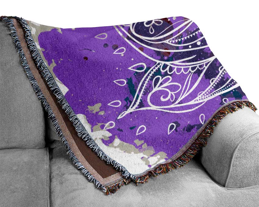 Abstract Lotus Leaves Woven Blanket