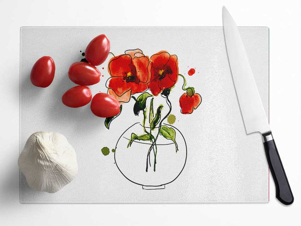 Poppy Vase Glass Chopping Board