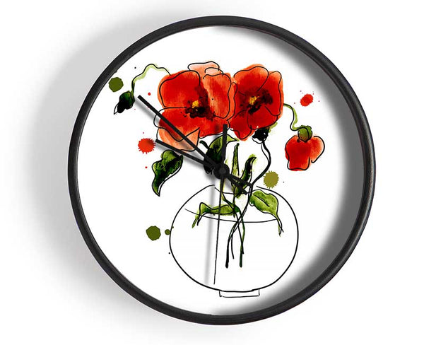 Poppy Vase Clock - Wallart-Direct UK