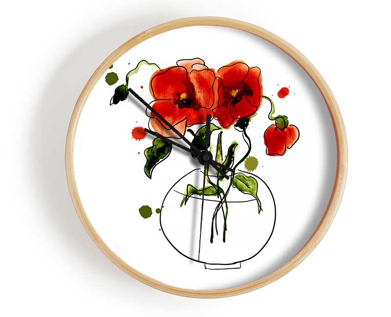 Poppy Vase Clock - Wallart-Direct UK