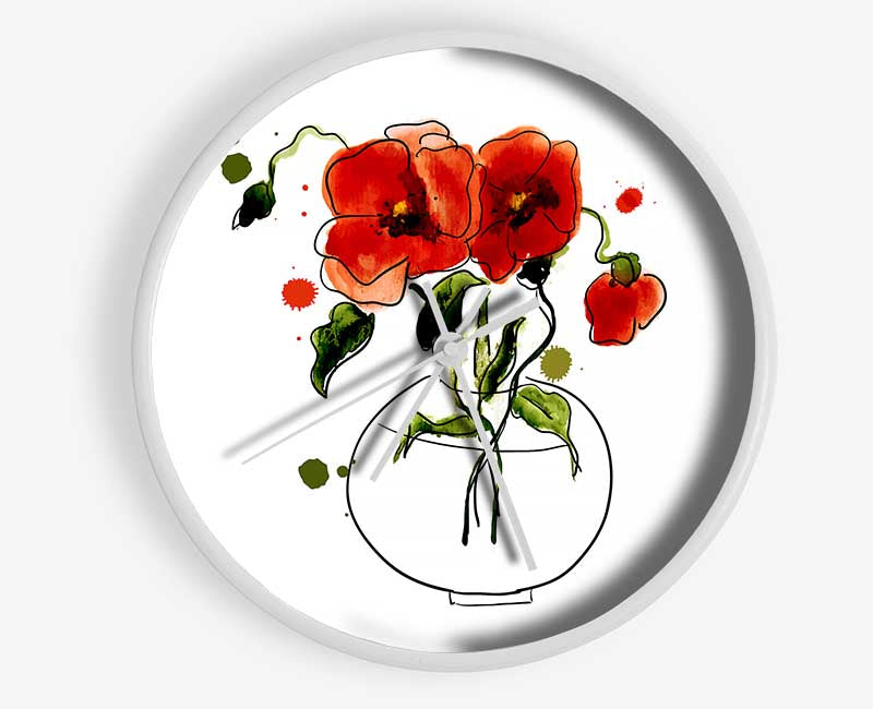 Poppy Vase Clock - Wallart-Direct UK