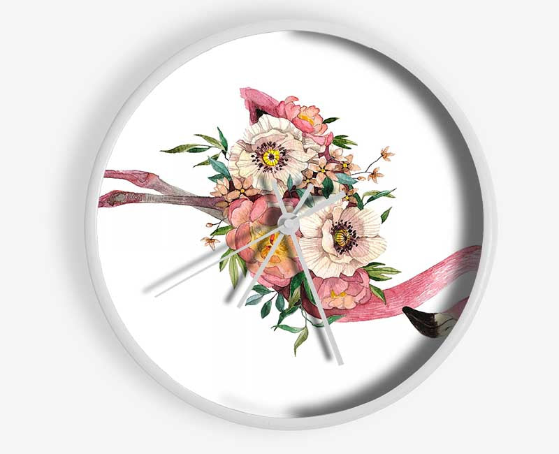 Flamingo Flower Body Clock - Wallart-Direct UK