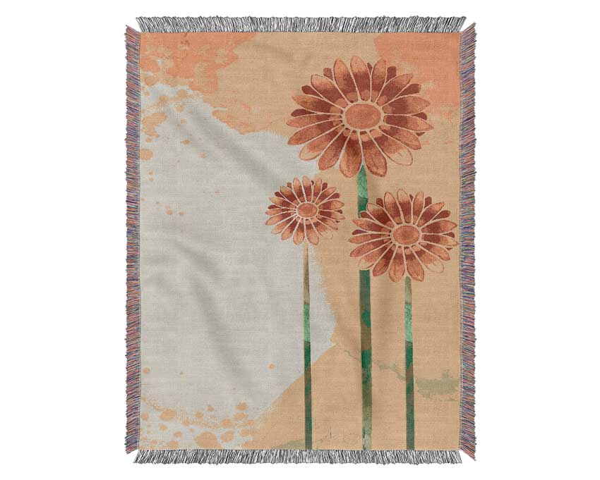 Trio Of Daisies Woven Blanket