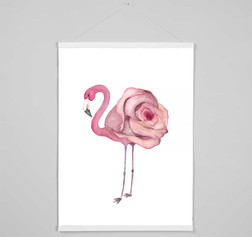 Pink Flamingo Rose Hanging Poster - Wallart-Direct UK