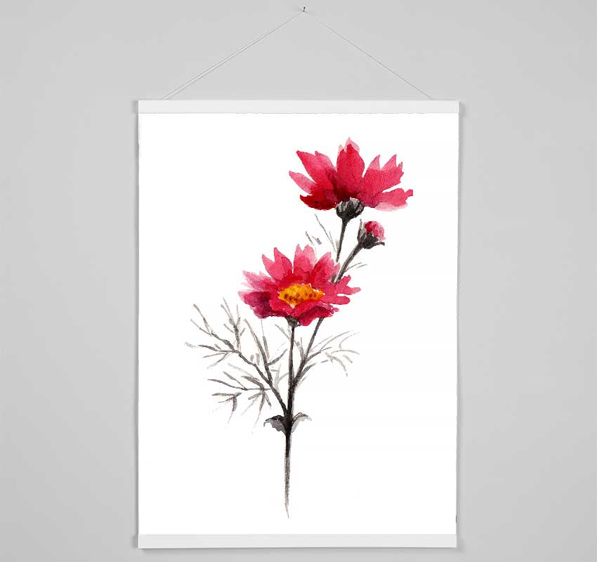 Pink Flower Spray Hanging Poster - Wallart-Direct UK