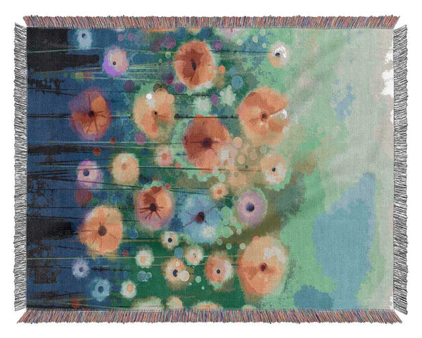 Psychedelic Flower Garden Woven Blanket