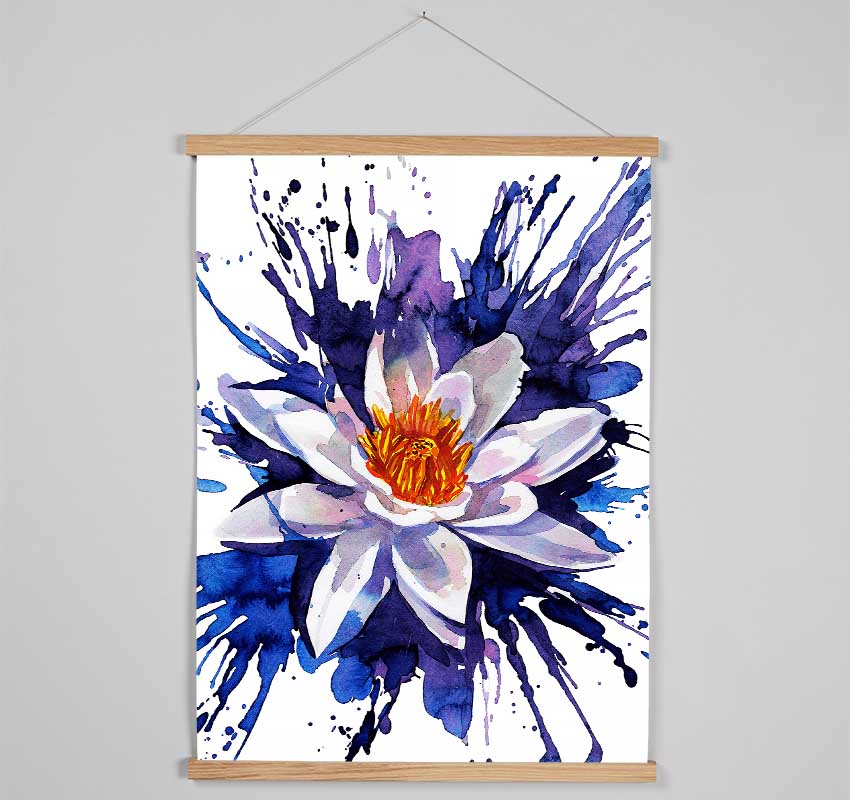 Water Lily Blues Hanging Poster - Wallart-Direct UK