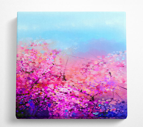 A Square Canvas Print Showing Pink Petal Madness Square Wall Art