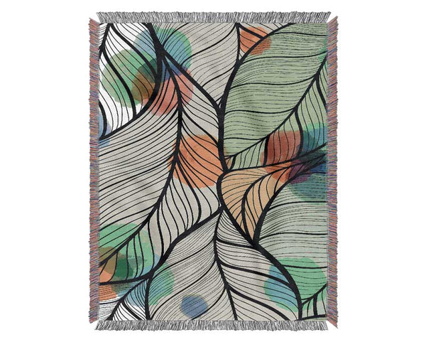 Paint Splash Leaves Woven Blanket