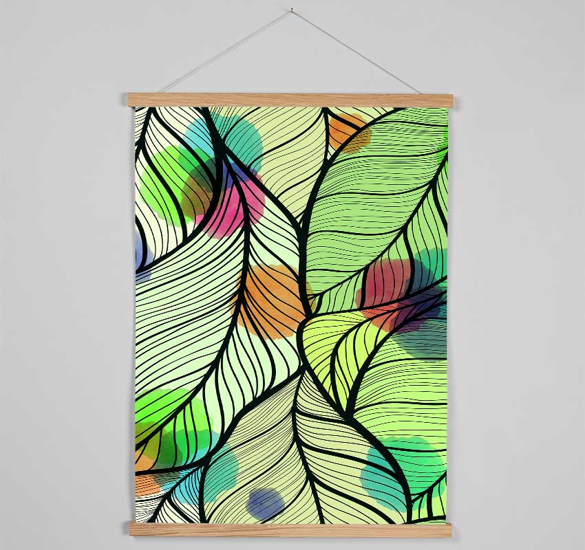 Paint Splash Leaves Hanging Poster - Wallart-Direct UK