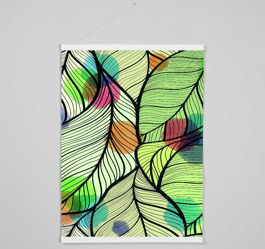 Paint Splash Leaves Hanging Poster - Wallart-Direct UK