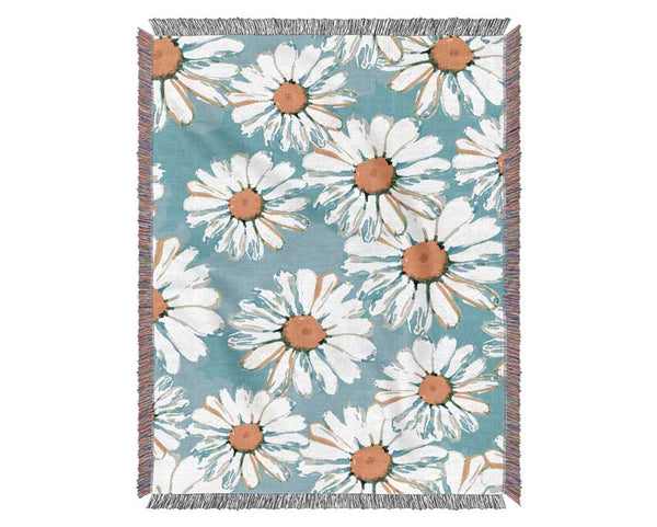 Daisy Blues Woven Blanket