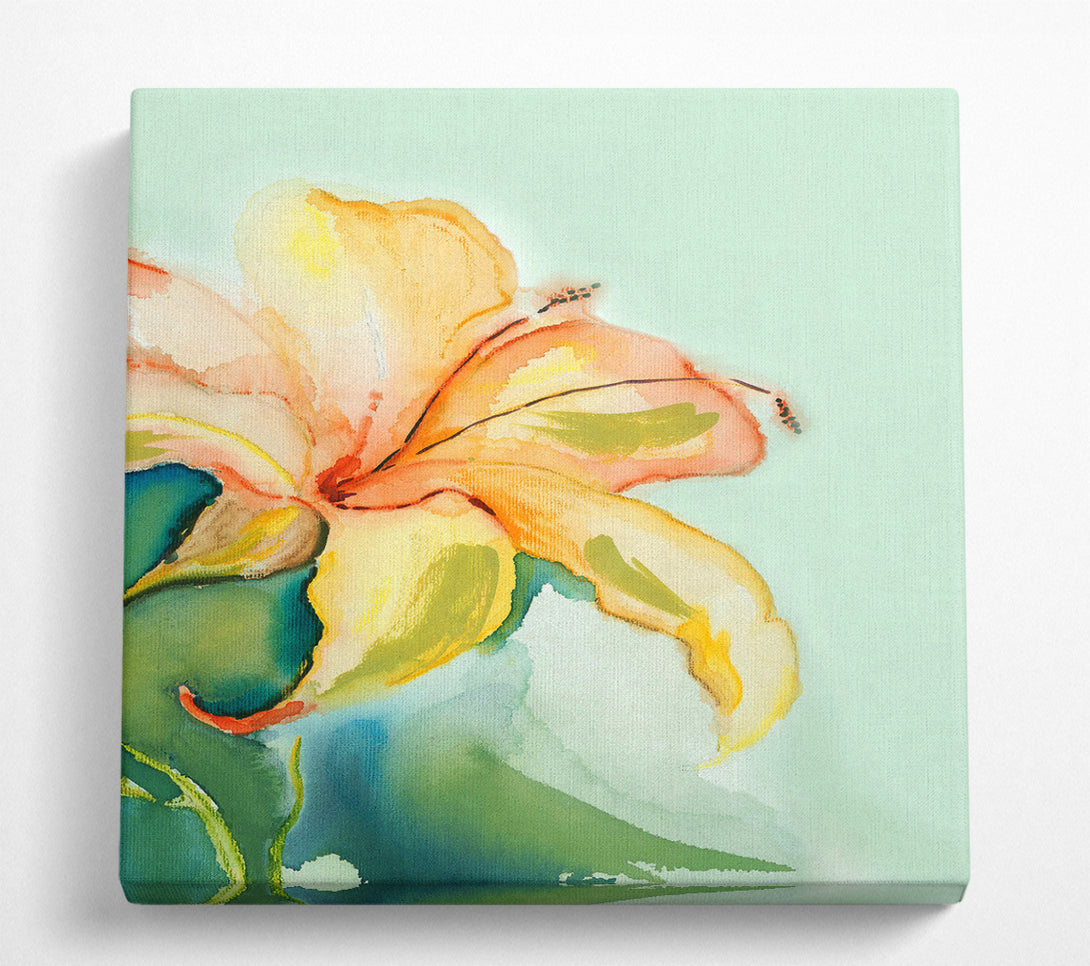 A Square Canvas Print Showing Single Lily Square Wall Art