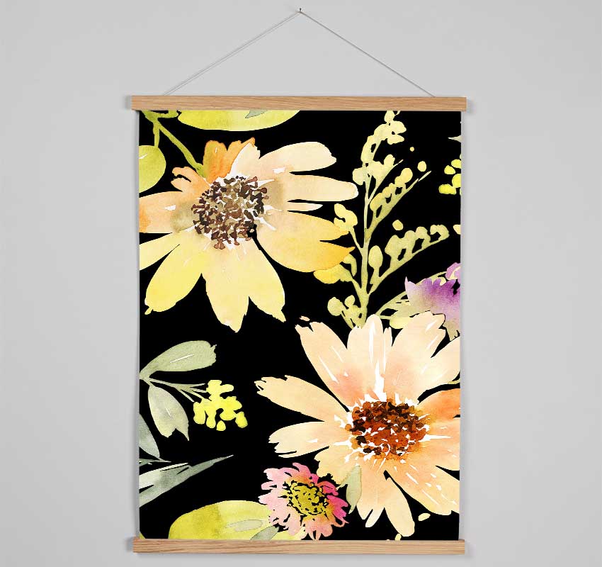 Large Golden Petals Hanging Poster - Wallart-Direct UK