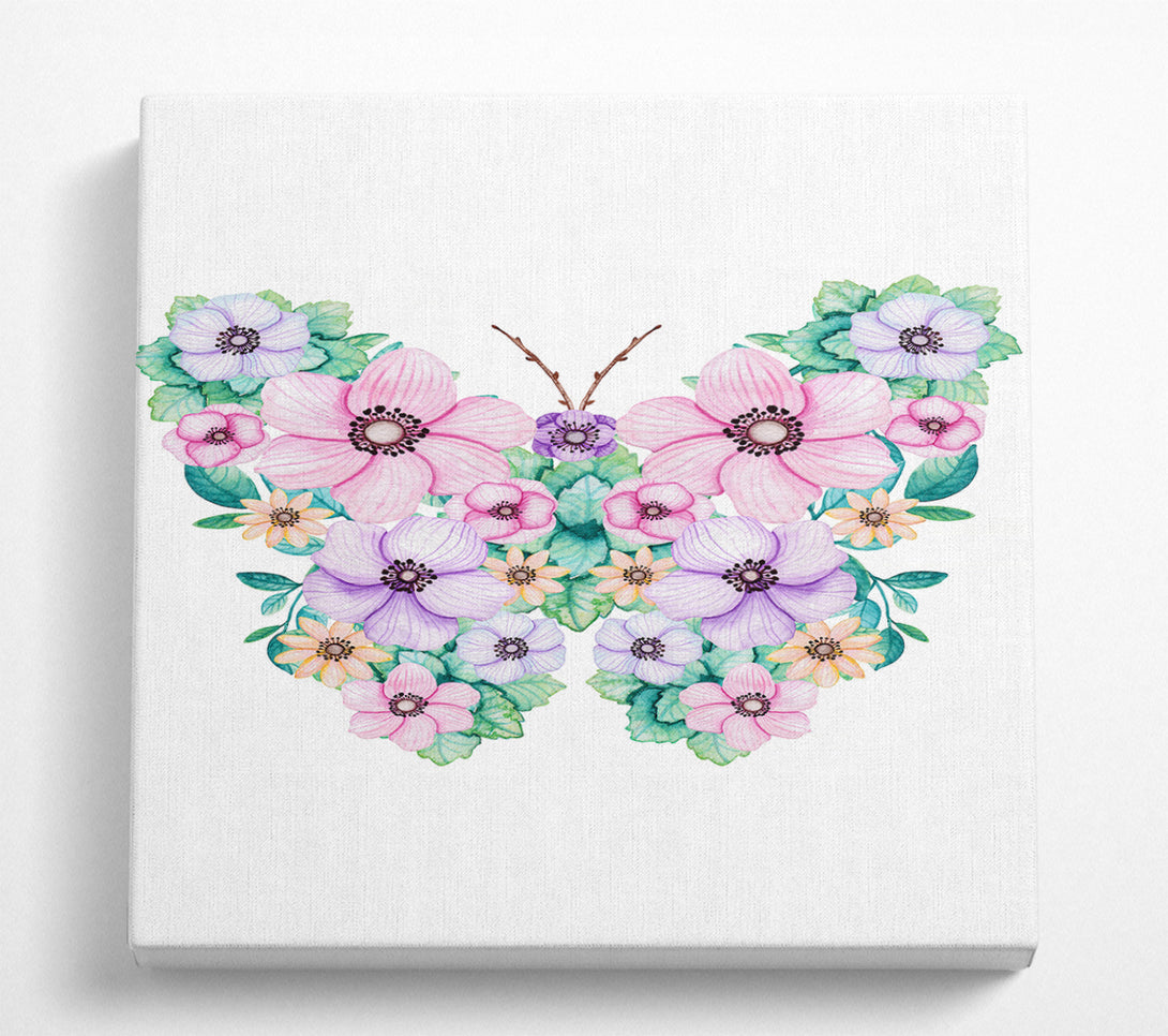 A Square Canvas Print Showing Butterfly Petals Square Wall Art