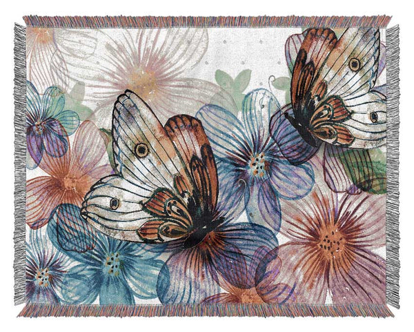 Butterfly Petal Madness Woven Blanket