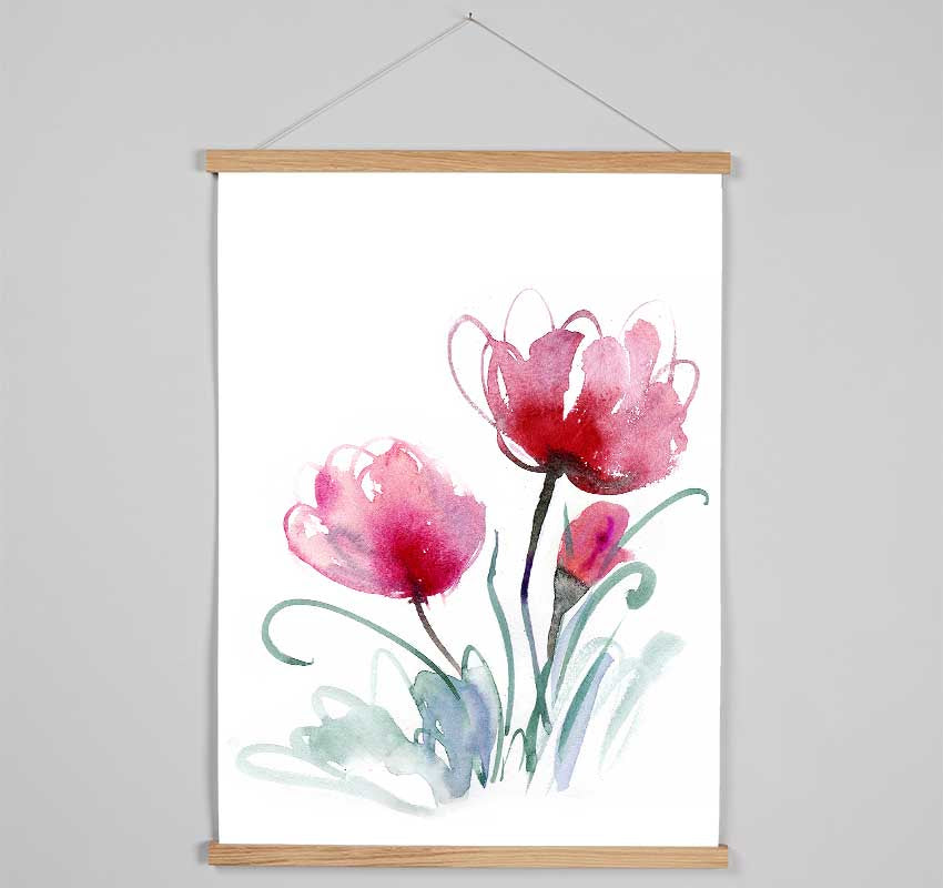 Trio Of Poppies Opening Hanging Poster - Wallart-Direct UK