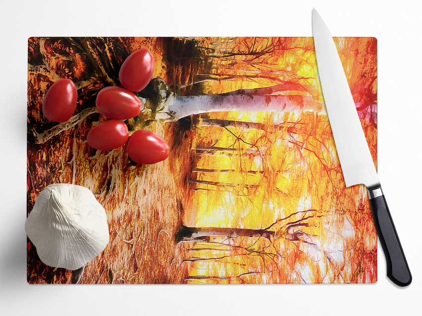 Golden Tre Walk Glass Chopping Board