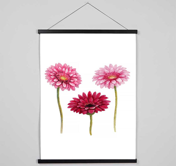 Pink Aster Hanging Poster - Wallart-Direct UK