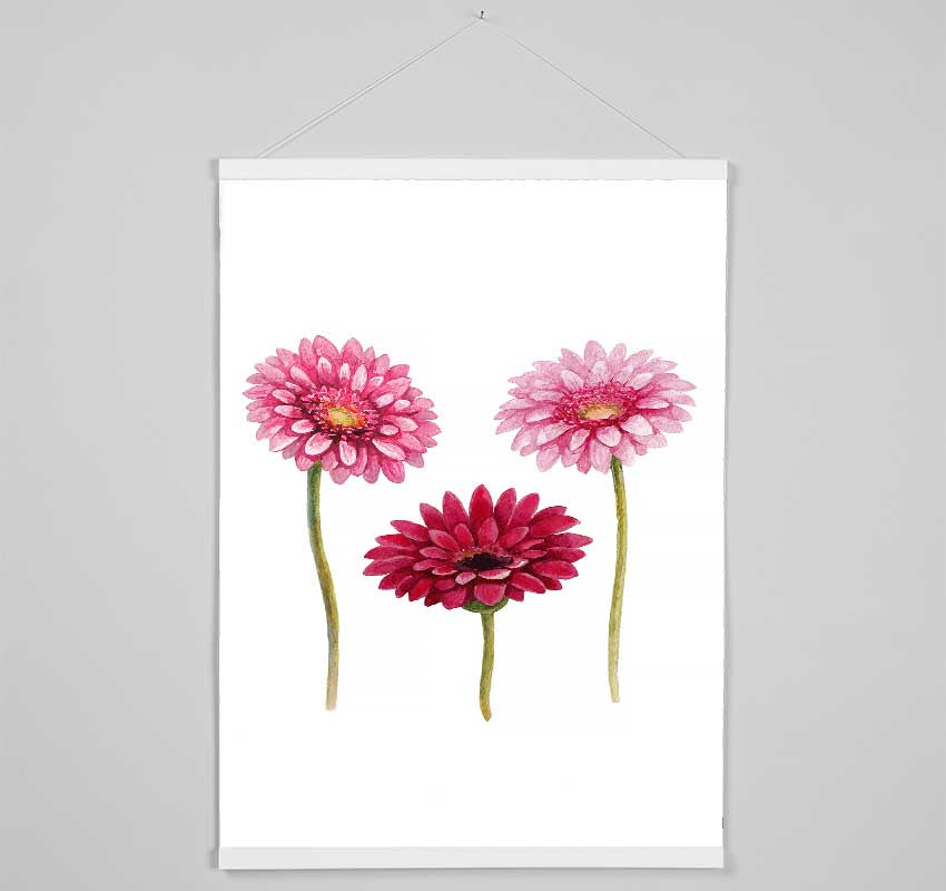 Pink Aster Hanging Poster - Wallart-Direct UK