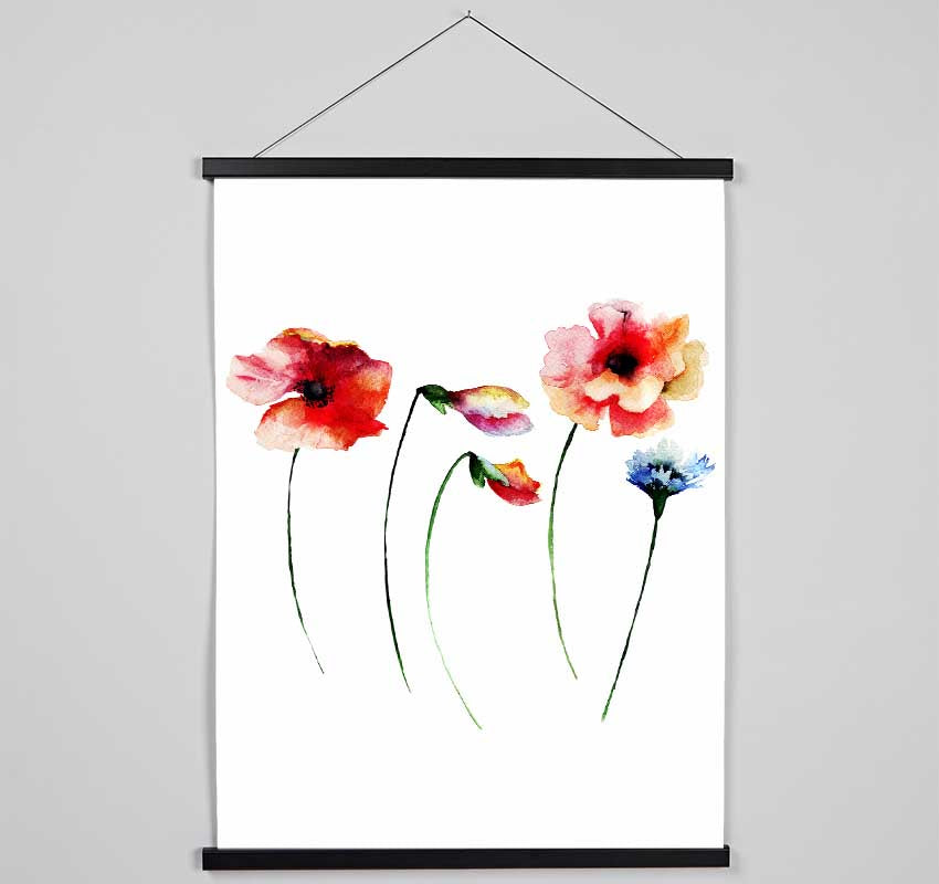 Poppy Stem Beauty Hanging Poster - Wallart-Direct UK