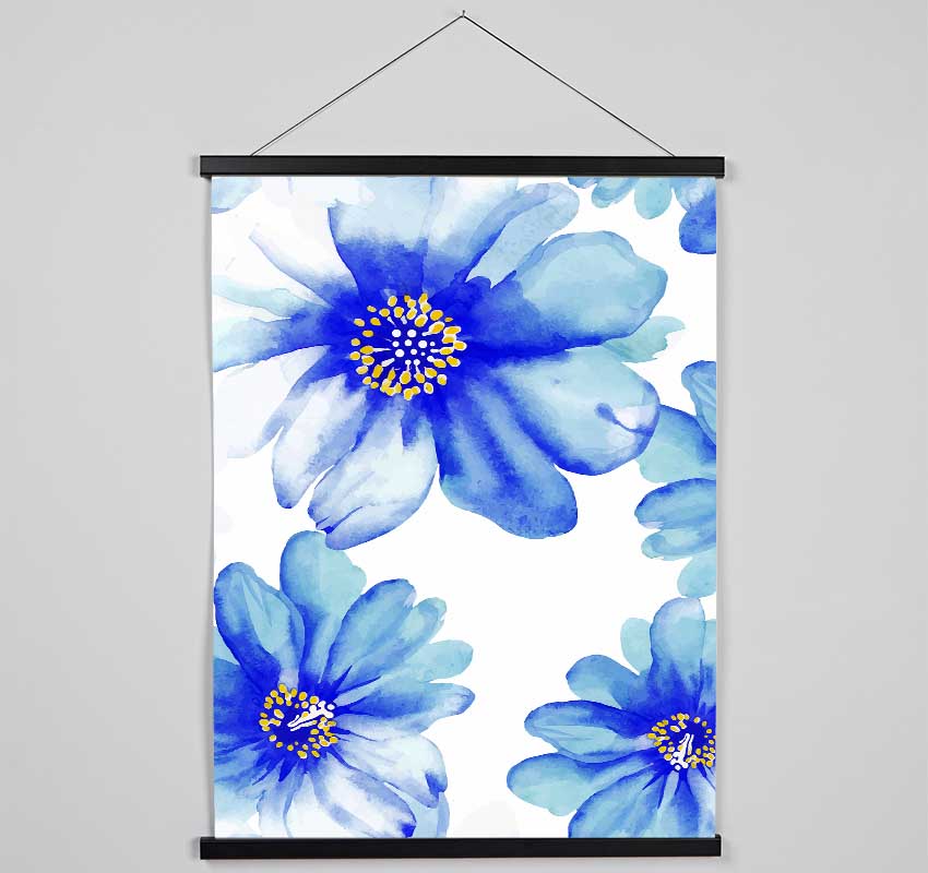 Stunning Blue Petals Hanging Poster - Wallart-Direct UK