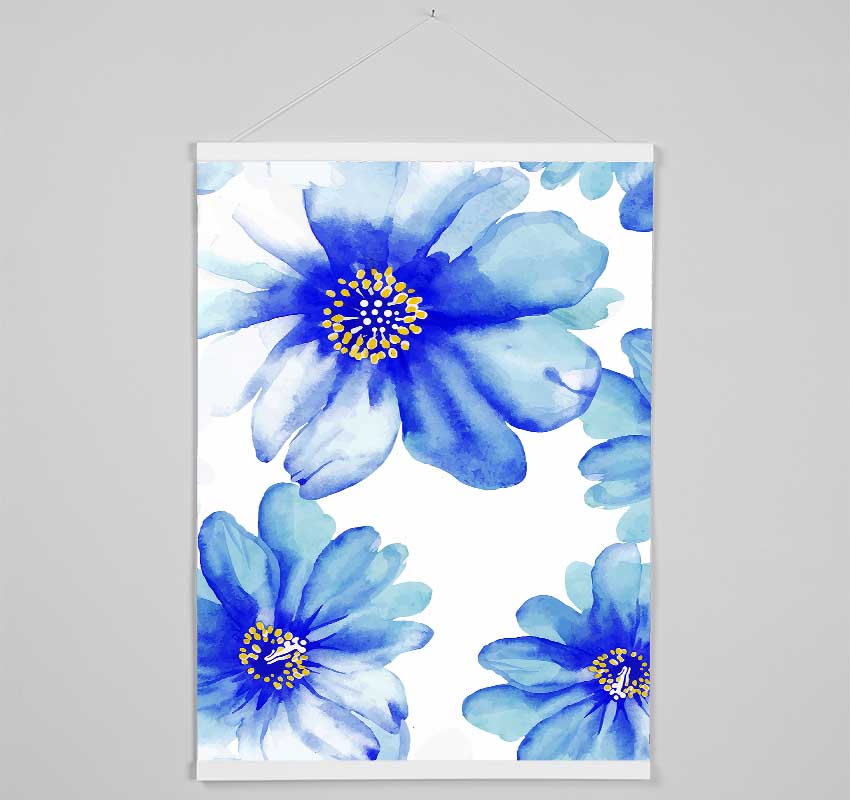 Stunning Blue Petals Hanging Poster - Wallart-Direct UK