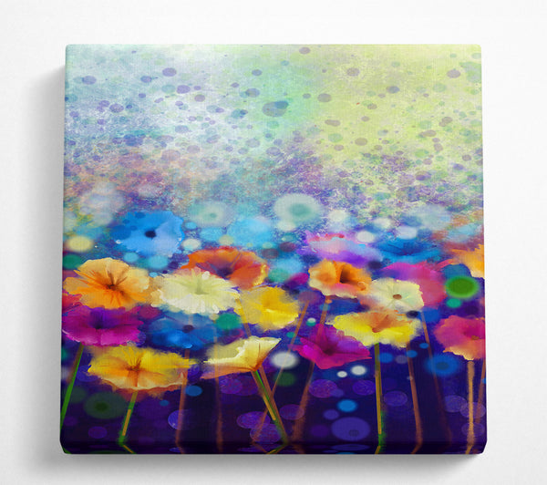 A Square Canvas Print Showing Eye Of The Petals Square Wall Art