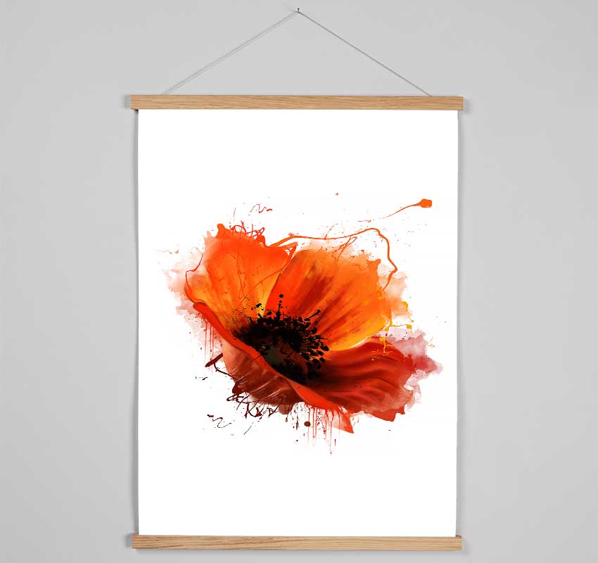 Red Poppy Head Hanging Poster - Wallart-Direct UK