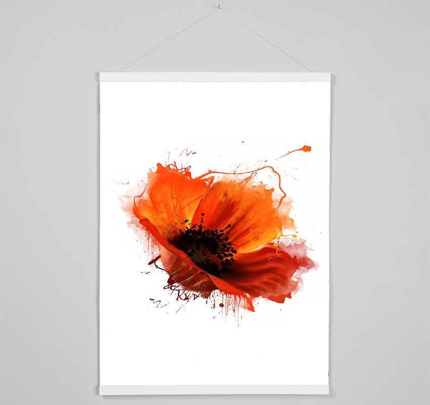 Red Poppy Head Hanging Poster - Wallart-Direct UK