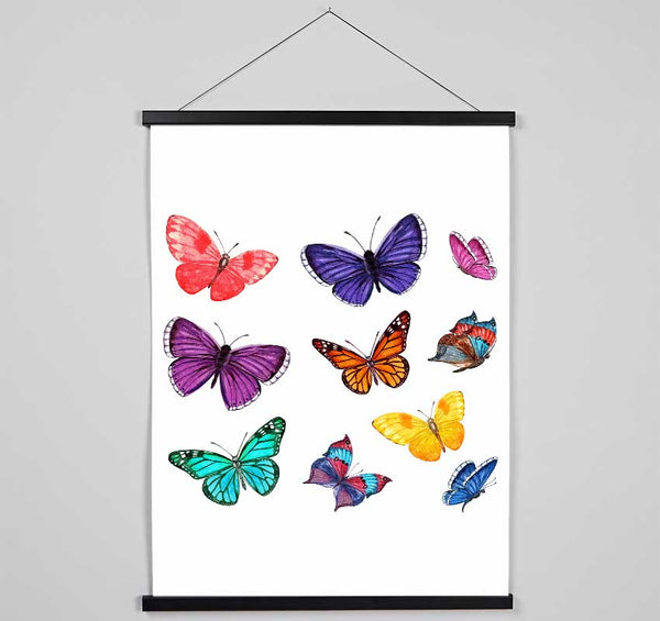 Rainbow Butterflies Hanging Poster - Wallart-Direct UK