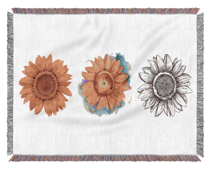 Sunflower Trio Woven Blanket