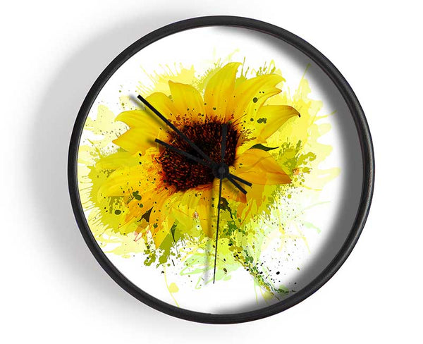 Sunflower Splash 1 Clock - Wallart-Direct UK