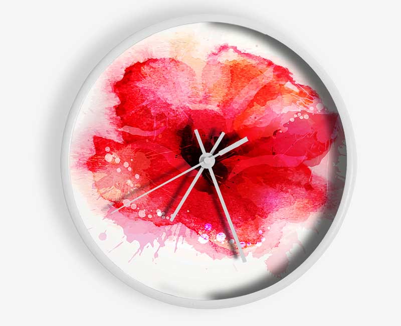 Delicate Poppy Clock - Wallart-Direct UK