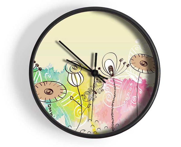 Pastel Garden Clock - Wallart-Direct UK