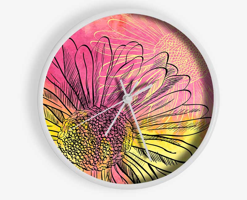 Summer Daisies Clock - Wallart-Direct UK