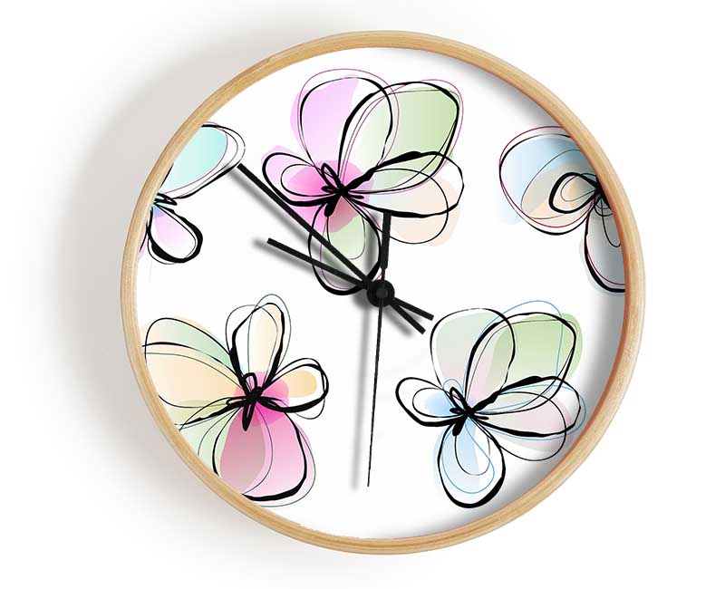 Pastel Petal Madness Clock - Wallart-Direct UK