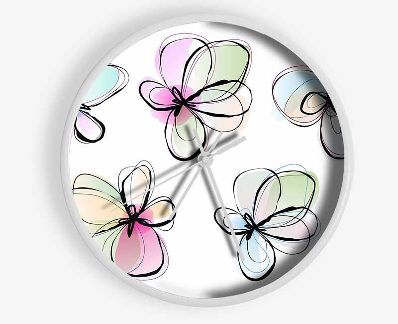 Pastel Petal Madness Clock - Wallart-Direct UK