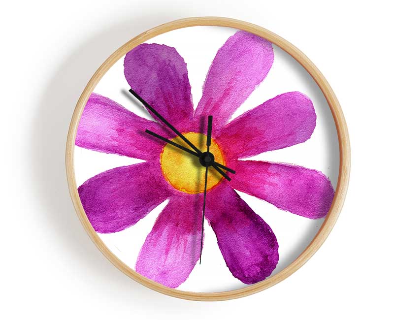 Pink Daisy Face Clock - Wallart-Direct UK