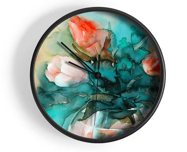 Tulip Flower Arrangement Clock - Wallart-Direct UK