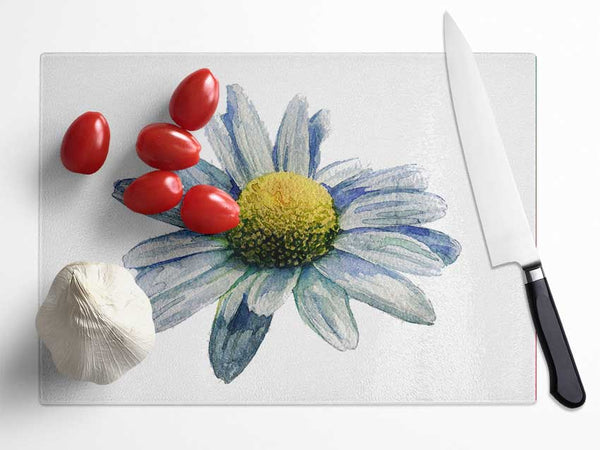 Single Daisy Head Glass Chopping Board