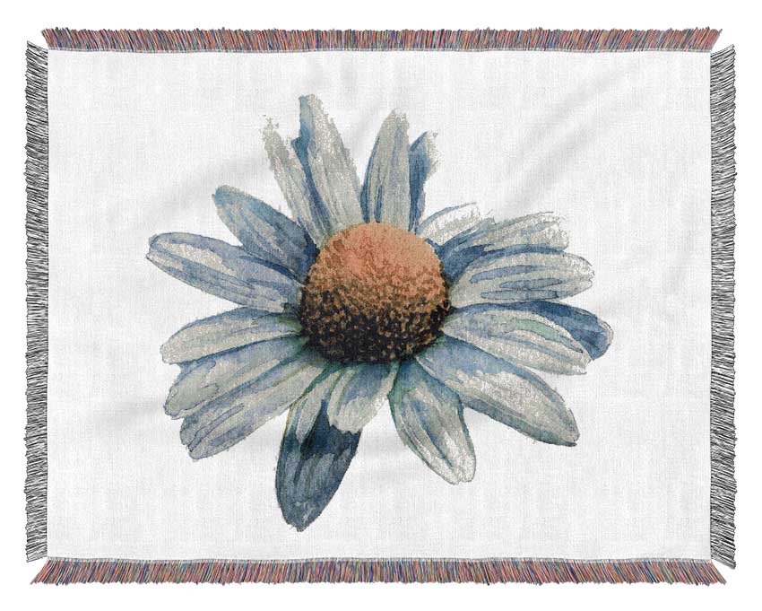 Single Daisy Head Woven Blanket