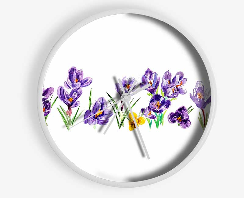 Purple Crocus Clock - Wallart-Direct UK