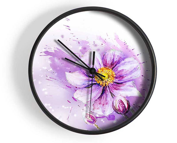 Purple Daisy Bloom Clock - Wallart-Direct UK