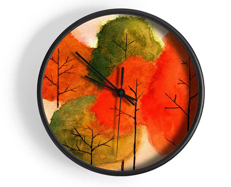 Autumn Trees 1 Clock - Wallart-Direct UK