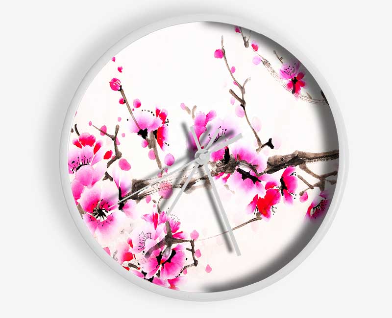 Cherry Tree Painting Clock - Wallart-Direct UK