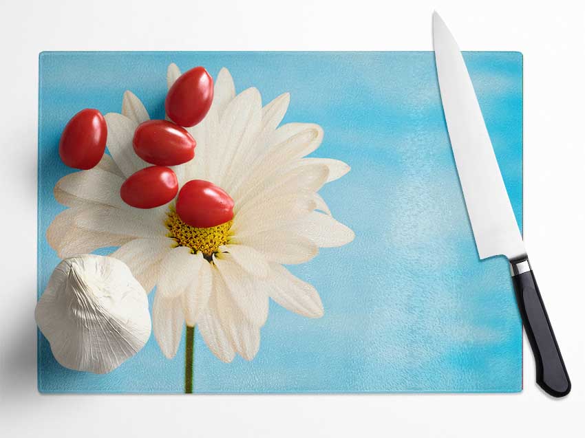 Daisy Skies Glass Chopping Board