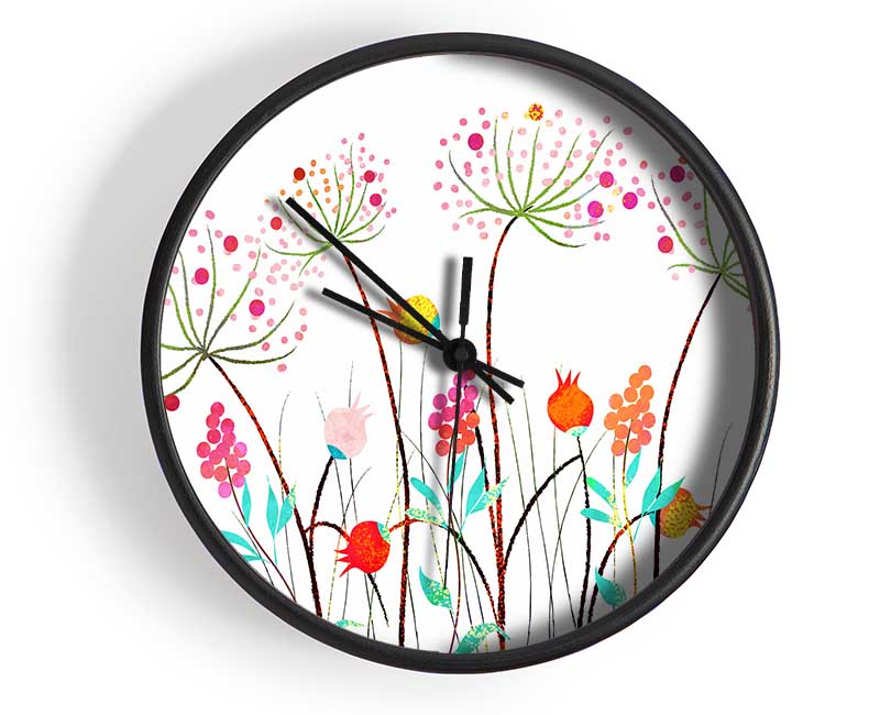 Wild Flower Colours Clock - Wallart-Direct UK