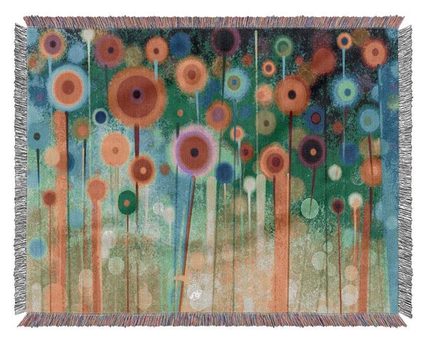 Psychedelic Flower Garden 2 Woven Blanket