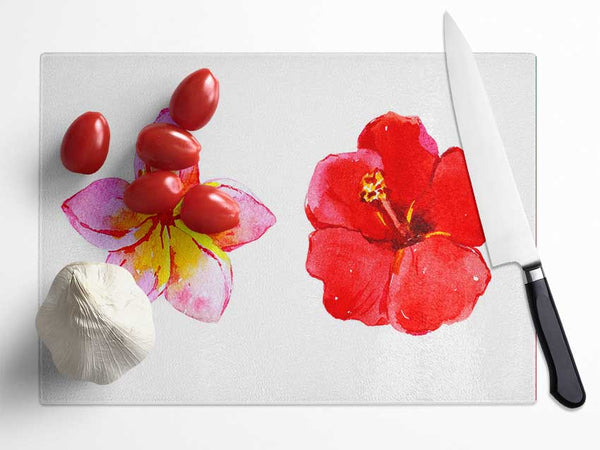 Amaryllis Beauty Glass Chopping Board